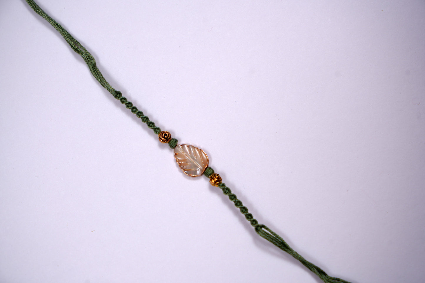 Shell Leaf Rose Charm Rakhi