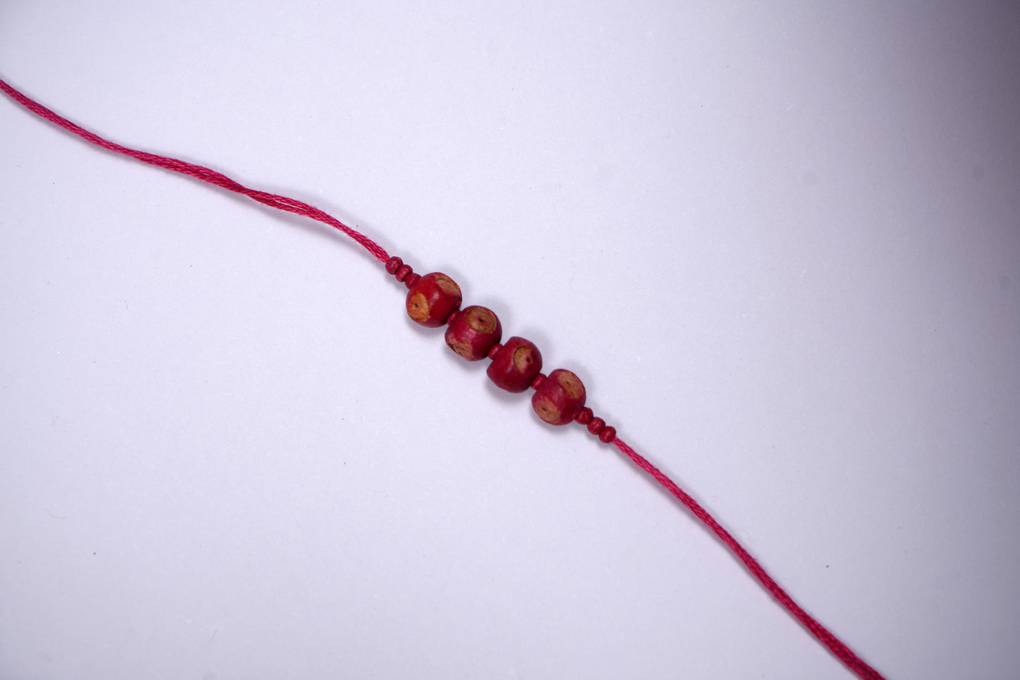 Pink Wooden Bead Rakhi