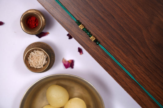 Emerald Golden Charm Rakhi