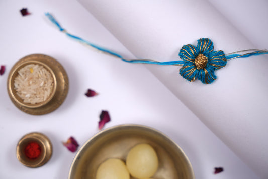Blue Crochet Rakhi