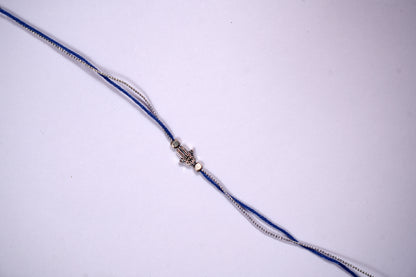 Evil Eye Rakhi with Silver Blue Thread