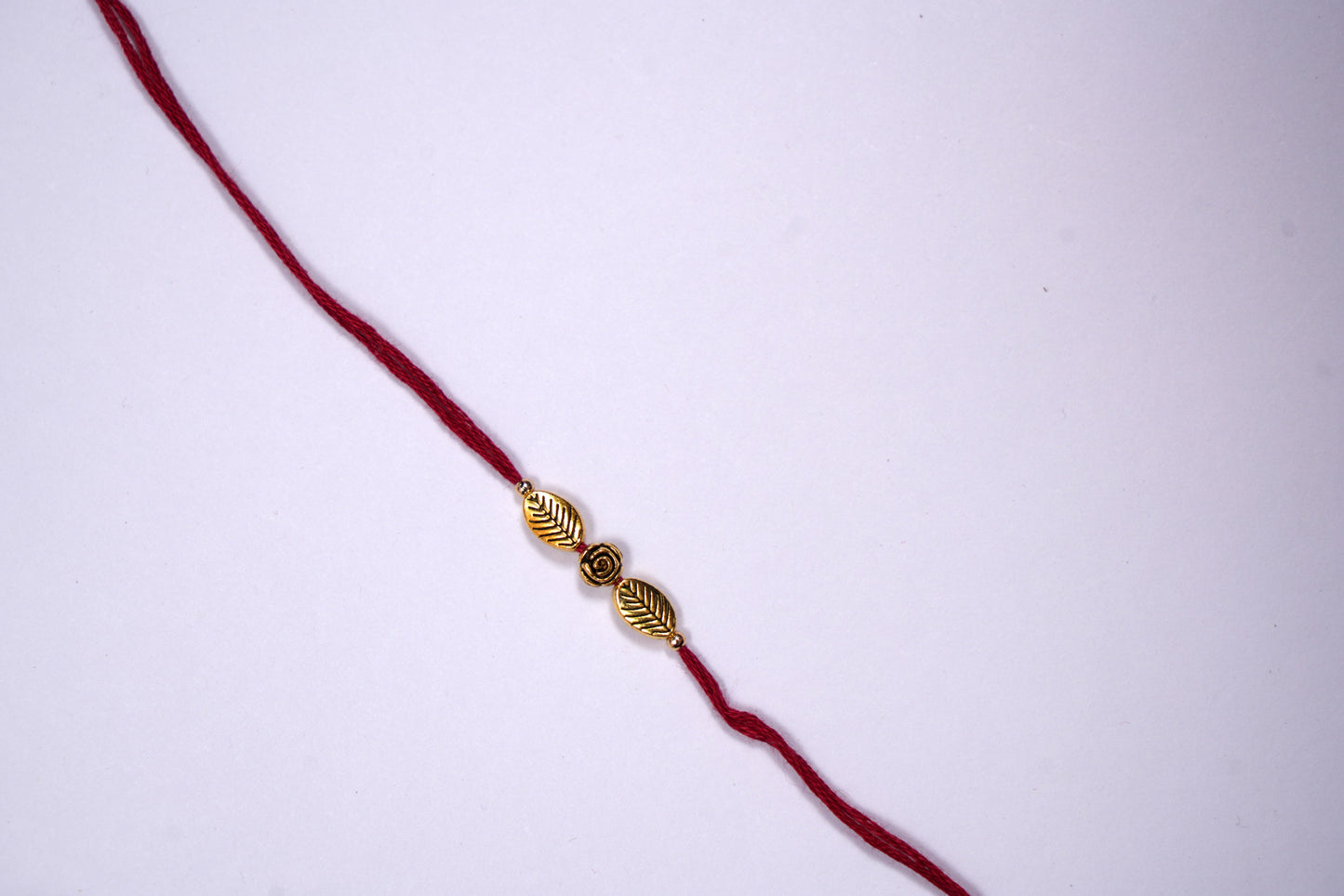 Golden Rose & Leaf Rakhi