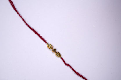 Golden Rose & Leaf Rakhi