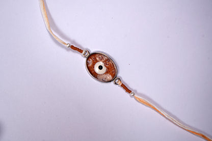 Orange Evil Eye Rakhi