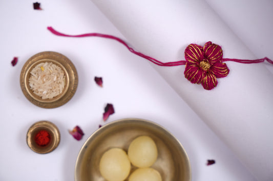 Pink Crochet Rakhi